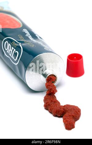 Tube of SuperCirio Tomato Puree Concentrate Stock Photo