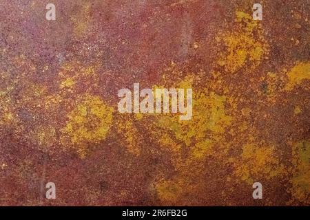 Corrosion and oxidation on a copper sheet. A copper component that has been exposed to air for some months and is showing distinct corrosion. Copper r Stock Photo