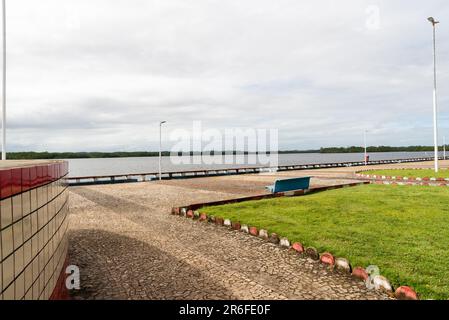 Taperoa, Bahia, Brazil - June 22, 2022: View of the square and river with forest in the city of Taperoa, in Bahia. Stock Photo