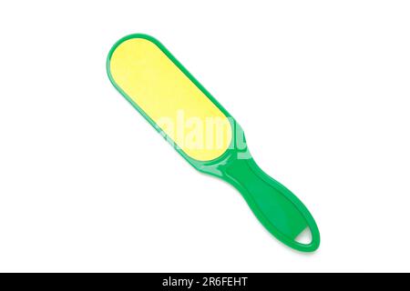 Pumice for legs isolated on a white background. Foot skin care tool. Pink pumice for a beauty salon. Top view Stock Photo