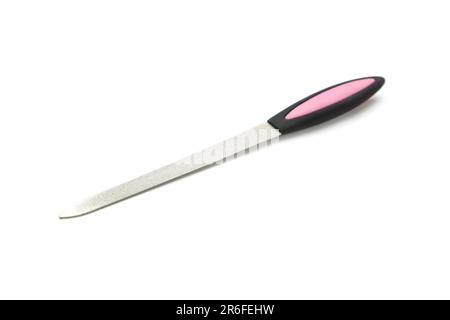 Nail file isolated on a white background. Top view Stock Photo