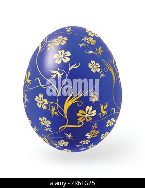 Multi-coloured Easter eggs with decor elements on a white background Stock Vector
