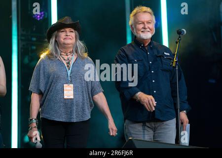 Lorianne Crook, left, and Charlie Chase are seen during the 2023 CMA ...