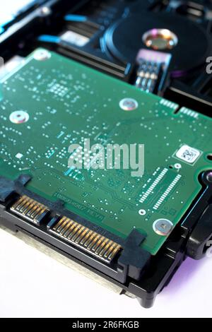 A computer hard drive removed from a PC for replacement Stock Photo