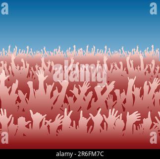 Editable vector illustration of a large crowd Stock Vector