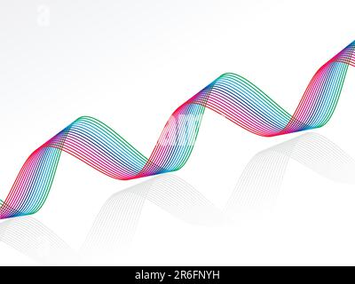 abstract rainbow colour based wave lines vector illustration Stock Vector