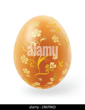 Multi-coloured Easter eggs with decor elements on a white background Stock Vector