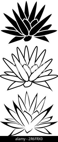 A lotus flower tribal tattoo set Stock Vector