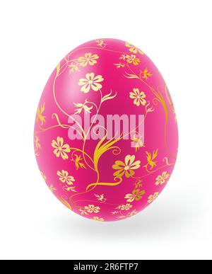 Multi-coloured Easter eggs with decor elements on a white background Stock Vector