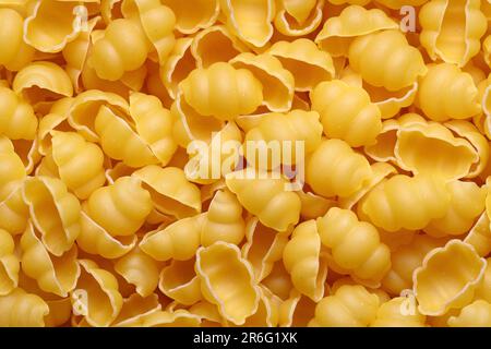 close up of italian uncooked gnocchetti sardi pasta food background Stock Photo