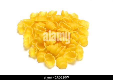 Gnocchetti sardi pasta isolated on white background. close up. Stock Photo