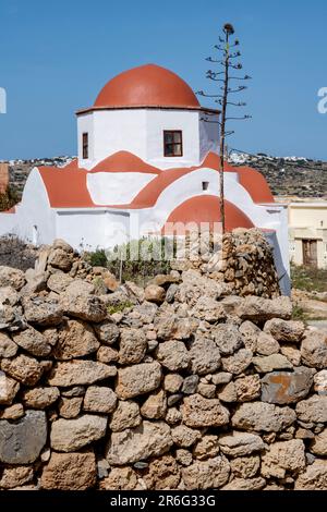 Griechenland, Dodekanes, Insel Kassos, Panagia, Kirche neben dem Sechs-Kirchen-Komplex Stock Photo