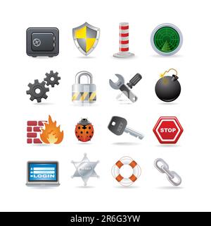 Illustration of security icon set Stock Vector
