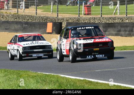 Mark Wilson, Volkswagen Golf GTi Mk1, Matt Green, David Green, Toyota Corolla GT Coupe, HRDC ‘Gerry Marshall’ Trophy Series, over 30 cars on the grid Stock Photo