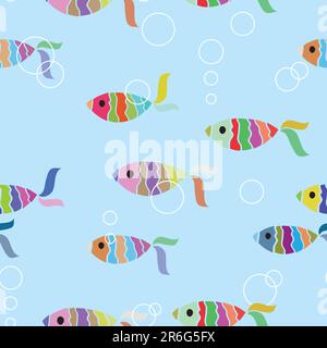 Fish seamless background Stock Vector