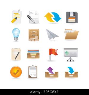 Projects and documents icons Stock Vector