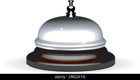 old hotel bell on a wood stand vector illustration Stock Vector