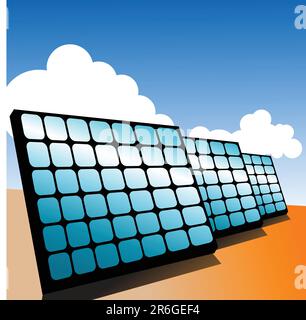 Solar panel, alternative energy concept, vector illustration Stock Vector