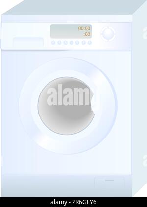 Realistic vector illustration of new washing machine isolated on white  background Stock Vector