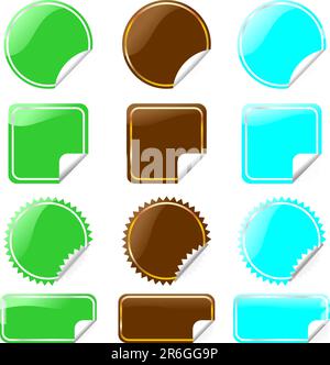 Set of glossy color vector labels Stock Vector Image & Art - Alamy