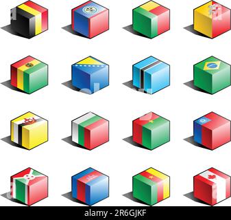 Belgium, Belize, Benin, Bhutan, Bolivia, Bosnia and Herzegovina, Botswana, Brazil, Brunei, Bulgaria, Burkina Faso, Burma, Burundi, Cambodia, Camero... Stock Vector