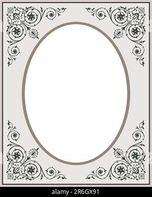 Vintage frame with ornaments, vector illustration. File included Eps v8 and 300 dpi JPG Stock Vector