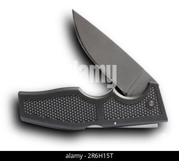 Blade being closed on a carry knife for self-defense Stock Photo
