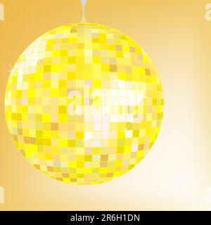 disco ball yellow, vector art illustration; more disco balls in my gallery Stock Vector