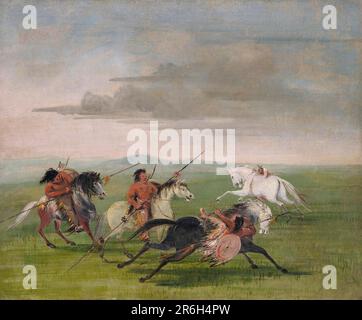 Comanche Feats of Horsemanship. oil on canvas. Date: 1834-1835. Museum: Smithsonian American Art Museum. Stock Photo