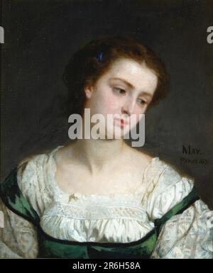 Portrait of a Young Woman. Date: 1862. Oil on canvas mounted on fiberboard. Museum: Smithsonian American Art Museum. Stock Photo