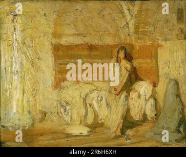 Study for the Annunciation. Date: ca. 1898. oil on wood. Museum: Smithsonian American Art Museum. Stock Photo