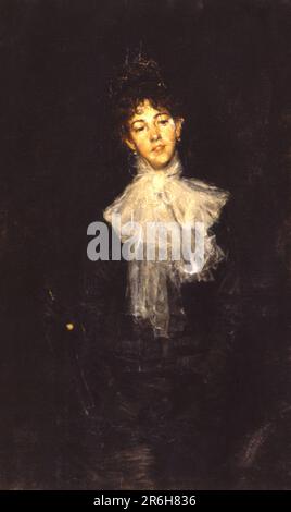 A Lady in Black. Date: 1880. oil on canvas. Museum: Smithsonian American Art Museum. Stock Photo