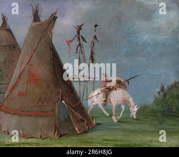 Comanche Lodge of Buffalo Skins. oil on canvas. Date: 1834-1835. Museum: Smithsonian American Art Museum. Stock Photo