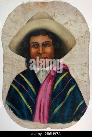 Quechua Indian. Date: ca. 1920. oil on goatskin. Museum: Smithsonian American Art Museum. Stock Photo