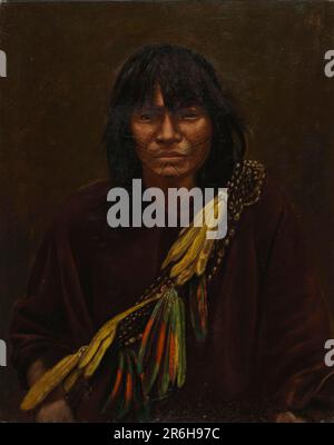 Zaparo Indian. oil on canvas. Date: ca. 1890-1892. Museum: Smithsonian American Art Museum. Stock Photo
