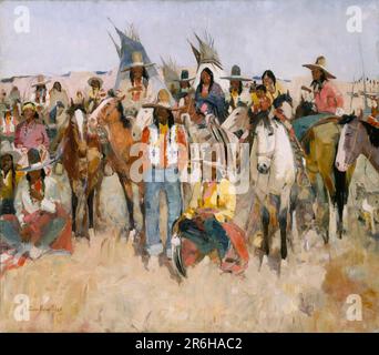 Jicarilla Apache Fiesta. oil on canvas. Date: 1934. Museum: Smithsonian American Art Museum. Stock Photo