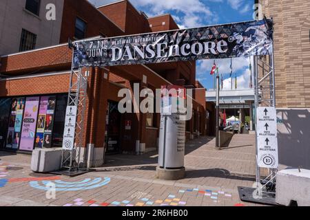 Trois-Rivières, CA - 9 June 2023: Entrance of Dansencore Dance festival Stock Photo