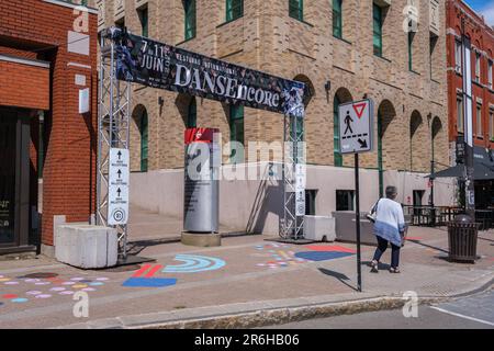 Trois-Rivières, CA - 9 June 2023: Entrance of Dansencore Dance festival Stock Photo