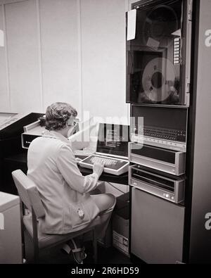 70s Computer Backside Old fashioned computer from the 1970s showcasing the evolution of ...