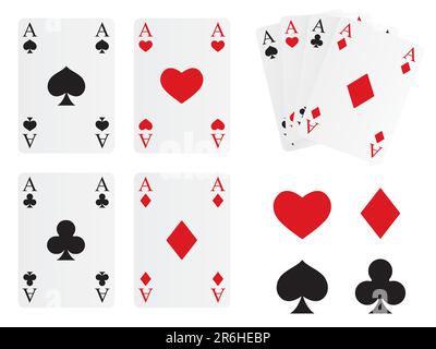 Playing cards and symbols.  Grouped for easy editing. Stock Vector