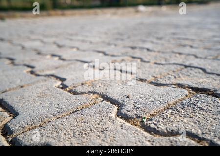 Stone paved road close up. Stock Photo
