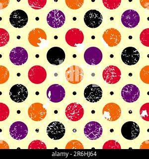 Abstract seamless grunge pattern with colorful balls (vector) Stock Vector