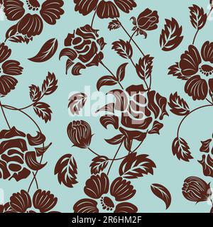 Seamless vector floral background. For easy making seamless pattern just drag all group into swatches bar, and use it for filling any contours. Stock Vector
