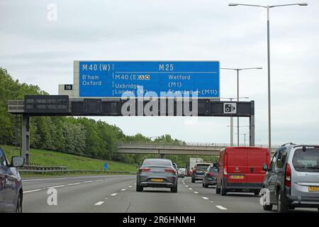 England, London, Monday 22 May Driving on M25 national road going to Stansted airport holidays time exploring united kingdom high quality traveling pr Stock Photo