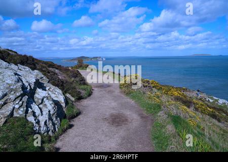 Cliff walk trail at Howth Head near Dublin Stock Photo