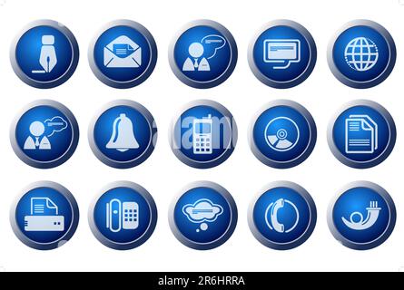 Communication icons on white background Stock Vector
