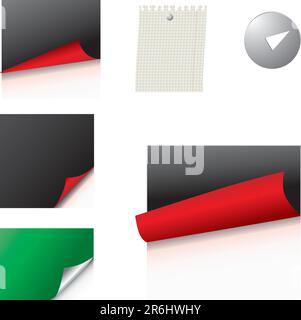 Vector illustration. Set of color blanks with pin Stock Vector