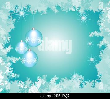 Celebratory framework decorated by New Year's glass spheres Stock Vector