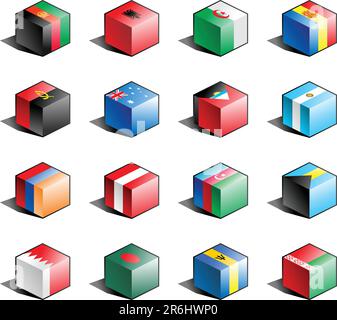 Afghanistan, Albania, Algeria, Andorra, Angola, Australia, Antigua and Barbuda, Argentina, Armenia, Austria, Azerbaijan, Bahamas, Bahrain, Banglade... Stock Vector