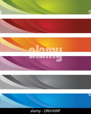 Digital banners in gradient and lines vector illustration Stock Vector